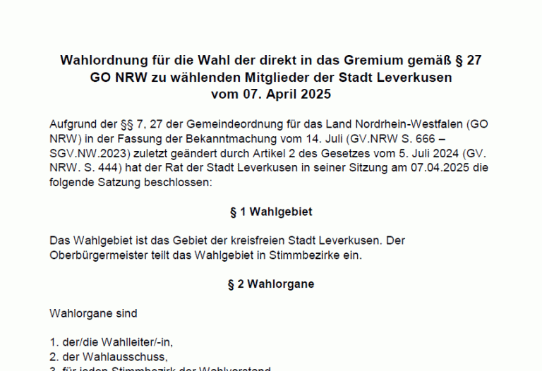 Wahlordnung 2025